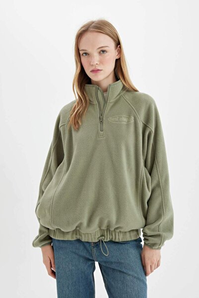 DeFacto Φούτερ από φλις με στάμπα με κανονική εφαρμογή - C7828AX24WN