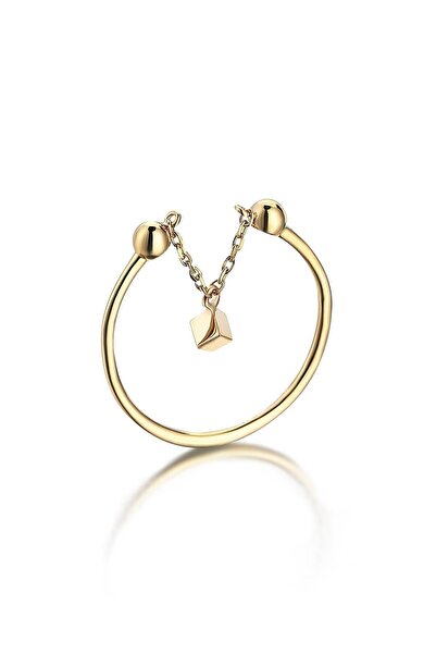 Piano Jewellery 14 Ayar Altın Yüzük Cabaret Küp Sallantılı