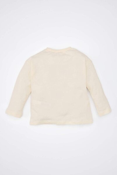 DeFacto Тениска с дълъг ръкав и кръгло деколте за бебе момиче с коледна тематика D6231A524WN