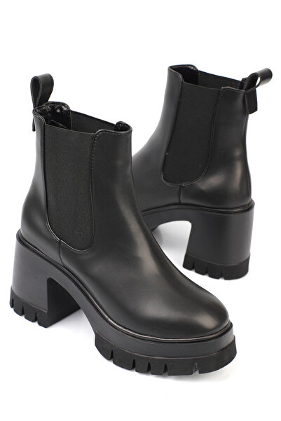 Capone Outfitters 1502 Γυναικείες μπότες με ελαστικό μεσαίο τακούνι με στρογγυλά δάχτυλα