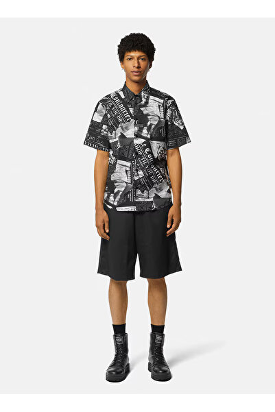 VERSACE JEANS COUTURE Siyah Erkek Normal Bel Şort 76GAD110