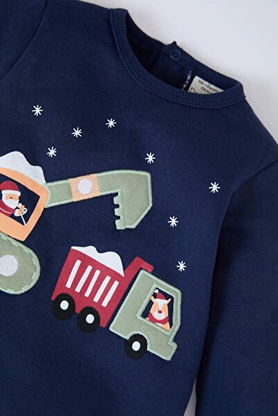 DeFacto Erkek Bebek Yeni Doğan Yılbaşı Temalı Uzun Kollu Tulum D6511A524WN