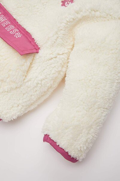 DeFacto Baby Girl Plush Sweatshirt with Stand Collar Zip - Welsoft D4993A524Wn