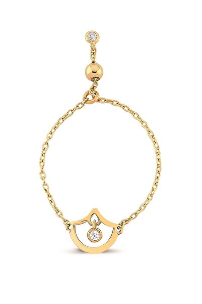 Piano Jewellery 14 Ayar Altın Pırpır Zincir Sallantılı yüzük