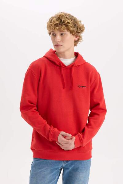 DeFacto Regular Fit Kapüşonlu Atatürk Baskılı Sweatshirt D2693AX24AU