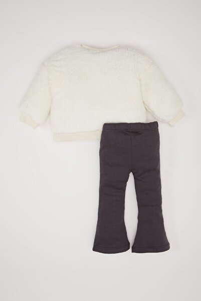 DeFacto Kız Bebek 2'li Takım Baskılı Sweatshirt İspanyol Paça Alt D7261A524WN