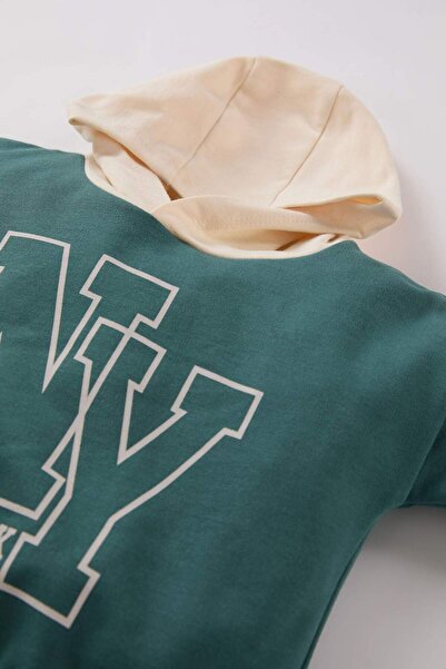 DeFacto Chlapecká souprava 2 kusů mikiny s kapucí a potiskem, elastické tepláky D6876A524WN