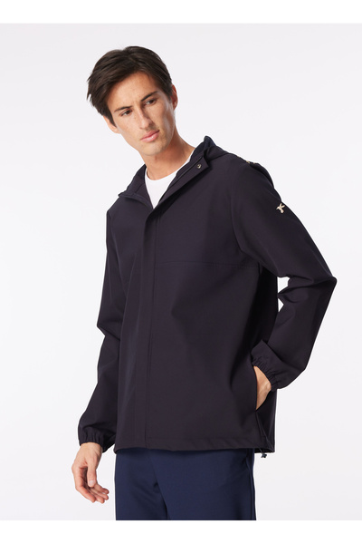Fabrika Lacivert Erkek Kapüşonlu Basic Su İtici - Bi Strech Mont F4SM-MNT 0267