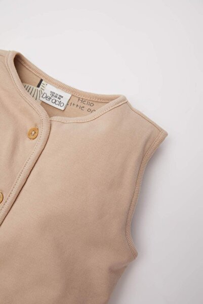 DeFacto Erkek Bebek 3'lü Takım Baskılı Uzun Kollu Tişört Düğmeli Yelek Beli Lastikli Alt D4129A524WN