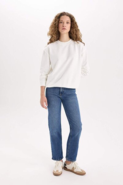 DeFacto Comfort Straight magas derekú boka hosszúságú Jean mosható nadrág E3411AXNS