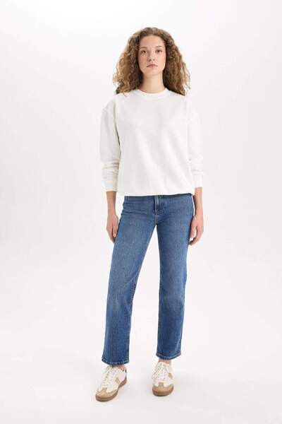 DeFacto Comfort Straight magas derekú boka hosszúságú Jean mosható nadrág E3411AXNS