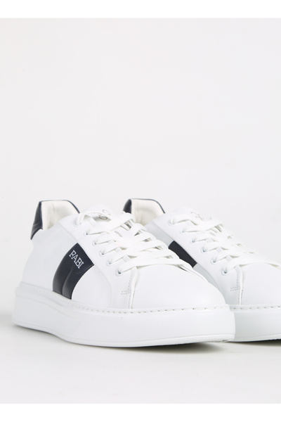 FABI Beyaz-Siyah Erkek Deri Sneaker FU0456.B04ZIP18N
