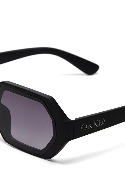Okkia Andrea Hexagon Unisex Sunglasses Black Ok022-Bk
