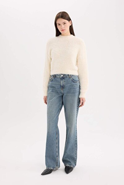 DeFacto Blugi drepti cu talie înaltă - Pantaloni lavabili D5418AX24CW