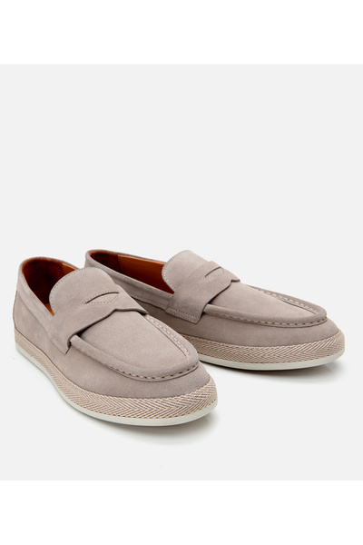 Hotiç Men's Suede Leather Beige Comfortable Sole Espadrille