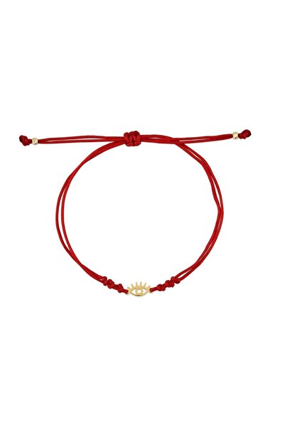 Piano Jewellery Motto Çizgisel Altın Göz Ipli Bileklik
