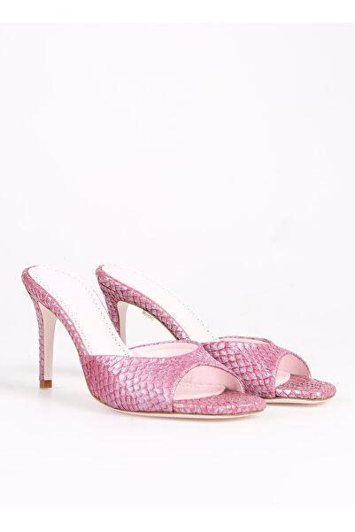Jia De Lara Pembe Kadın Deri Topuklu Sandalet NANCY