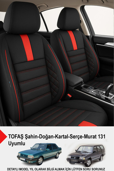 GM-DESIGN Onyx Red Thai Feather Auto Seat Cover (Tofaş Kartal-Şahin-Doğan-Serçe-Tempra Compatible)