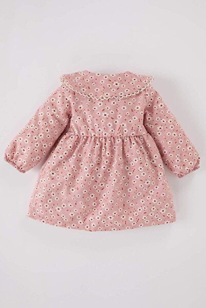 DeFacto Baby Girl Floral Long Sleeve Twill Dress D7425A524Wn
