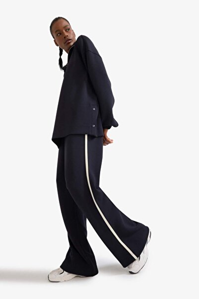 DeFacto DeFactoFit Wide Leg Geniş Paça Uzun Boy Sporcu Pantolon Skuba Dalgıç Kumaş D1458AX24AU