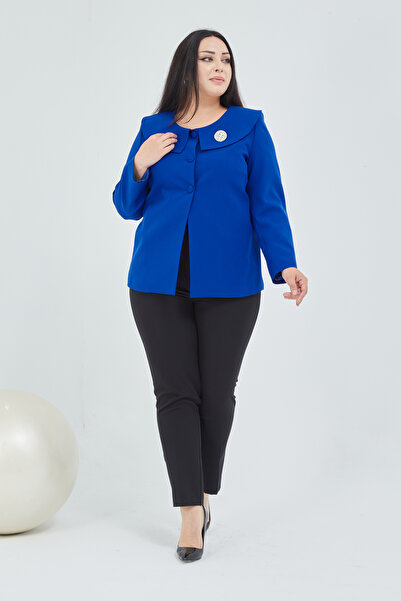 Fagi Γυναικείο μπουφάν καρφίτσας γιακά σάλι μεγάλου μεγέθους