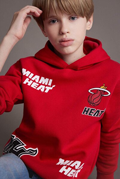DeFacto سويت شيرت بغطاء للرأس NBA Miami Heat للأولاد - D8002A824WN