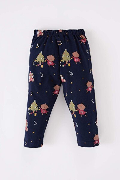 DeFacto Erkek Bebek Pijama Takımı Yılbaşı Temalı Uzun Kollu Üst Beli Lastikli Uzun Alt D7144A524WN