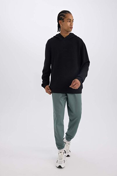 DeFacto DeFactoFit Sporcu Jogger Eşofman Altı Standart Fit Basic Düz Cepli Beli Paçası Lastikli D3742AX24WN