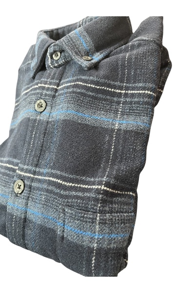 ABBİATİ KIŞLIK KALIN LACİVERT RAHAT KALIP TEK CEPLİ ODUNCU BABA GÖMLEĞİ