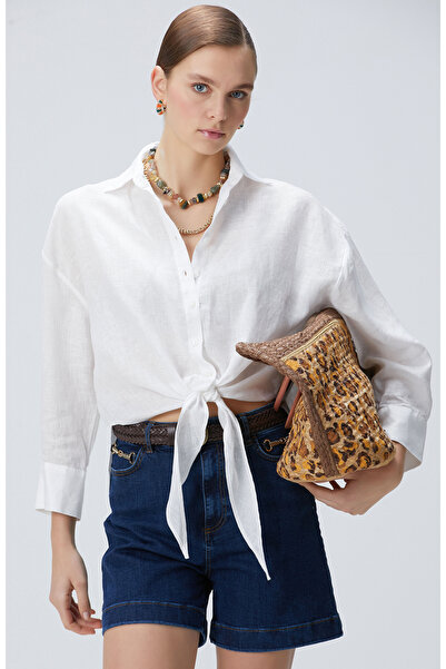 Network Beyaz Keten Gömlek