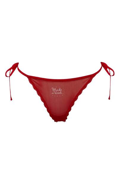 DeFacto Fall in Love Red Lace String Slip Panties Z0995Az24Wn