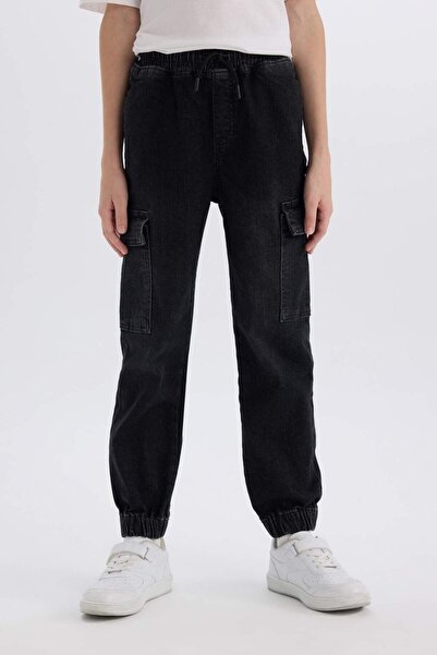 DeFacto Erkek Çocuk Kargo Fit Jean Pantolon C4514A824WN