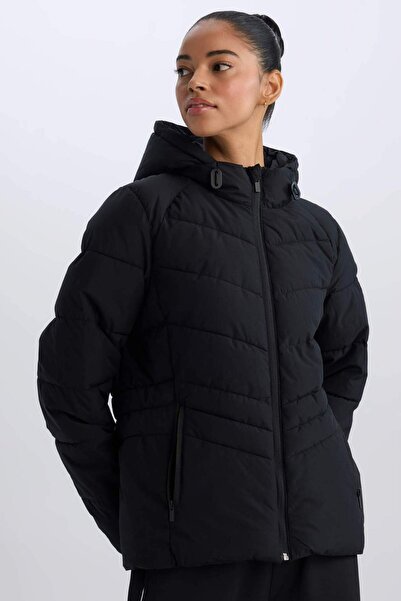 DeFacto DeFactoFit Su İtici Şişme Mont Kapüşonlu Fermuarlı Cepli C8141AX24WN