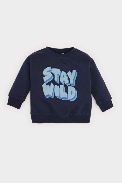 DeFacto Erkek Bebek Bisiklet Yaka Baskılı Sweatshirt D1266A524WN