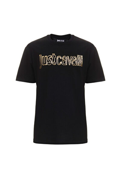 Just Cavalli Bisiklet Yaka Siyah Erkek T-Shirt 76OAHG15