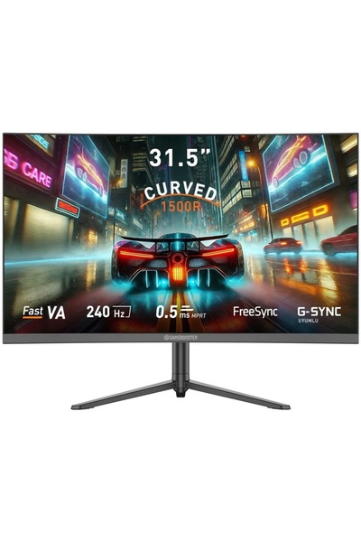 GAMEBOOSTER 31.5" GB-32C240FP 240Hz 0.5Ms Fast VA FHD Pivot Curved RGB Gaming Monitör