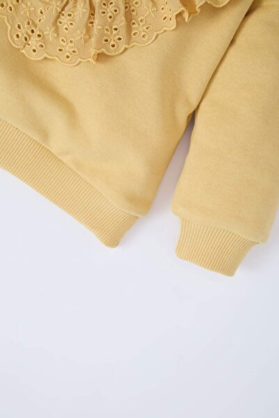 DeFacto Kız Bebek Bisiklet Yaka İçi Yumuşak Tüylü Sweatshirt D6678A524WN