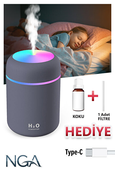 NGA 300 ml H2O Ultrasonik Ledli Hava Nemlendirici Buhar Makinesi Ve Aroma Dif...