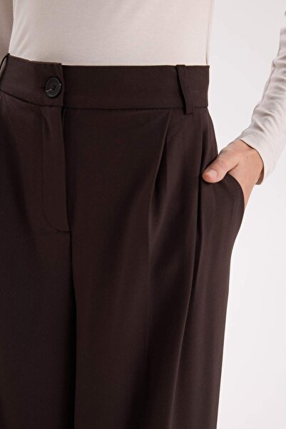 DeFacto Wide Leg Winter Pants Wide Leg with Pockets High Waist Long Size E2797Ax24Wn