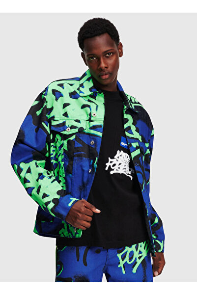 Karl Lagerfeld Çok Renkli Erkek Normal Kalıp Denim Ceket  241D1402_KLJ RELAXE...