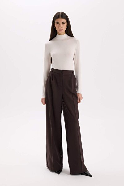 DeFacto Wide Leg Winter Pants Wide Leg with Pockets High Waist Long Size E2797Ax24Wn