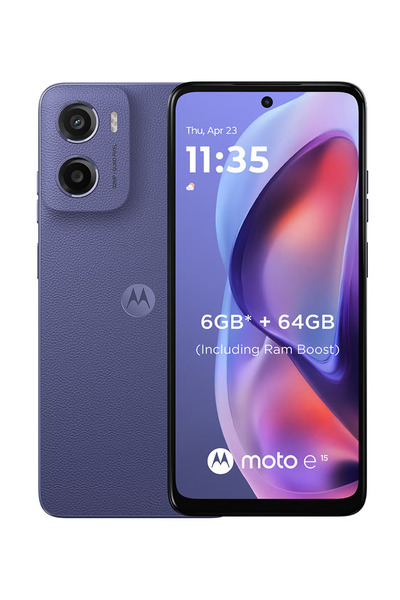 Motorola E15 4G Dual SIM Fresh Lavender 2GB RAM 64GB With Gift - Middle East Version