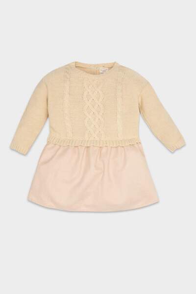 DeFacto Baby Girl Braided Long Sleeve Dress C8472A524Wn