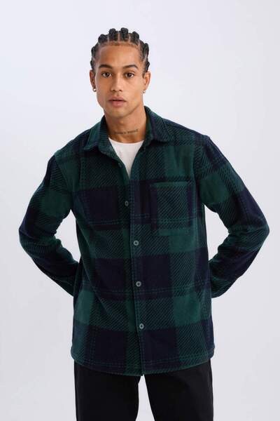 DeFacto Regular Fit Kareli Polar Uzun Kollu Gömlek V2767AZ24WN