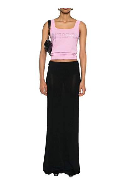 Just Cavalli Kare Yaka Baskılı Beyaz Kadın T-Shirt 76PAME03