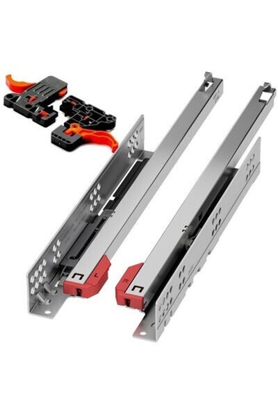 SAMET Ultimade 50 Cm Tek Açılım Frenli Ray Çekmece Rayı Mandal Dahil