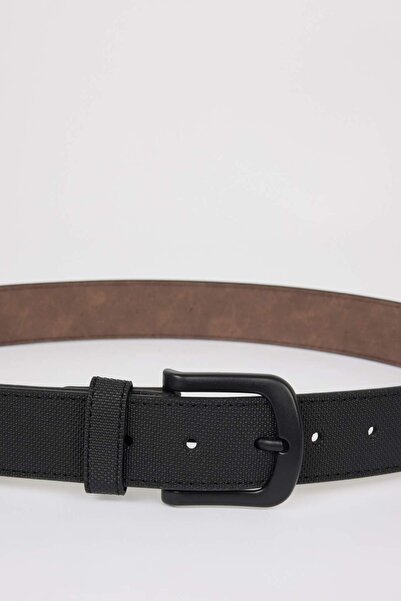 DeFacto Erkek Oval Toka Suni Deri Jean Kemeri S4211AZNS