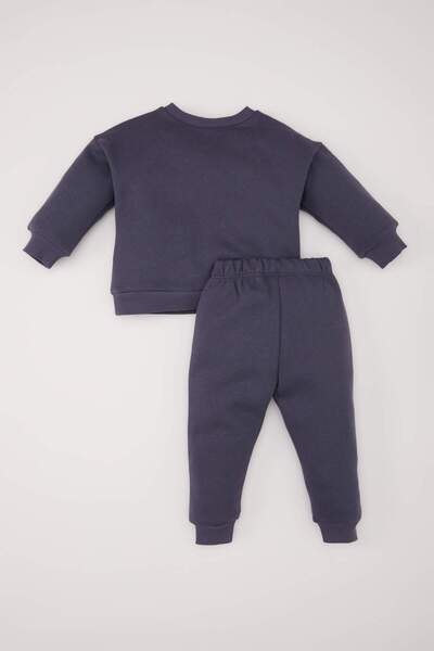 DeFacto Erkek Bebek 2'li Takım Baskılı Sweatshirt Beli Lastikli Eşofman Altı D6767A524WN