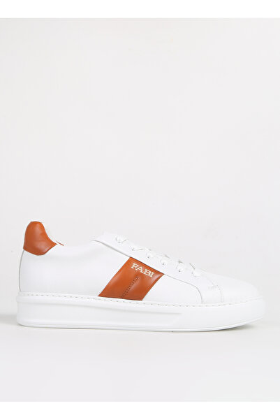 FABI Beyaz-Kahverengi Erkek Deri Sneaker FU0456.B04ZIP18N
