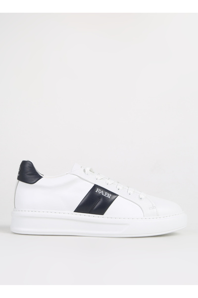FABI Beyaz-Siyah Erkek Deri Sneaker FU0456.B04ZIP18N